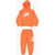 Nike Solid Color Hoodie And Joggers Set With Printed Logo Orange