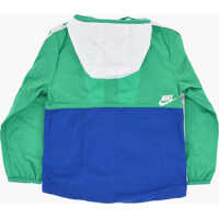 Jachete pentru Baieti - Jachete Nike Rip Stop Check Color Block Windbreaker With Hood White Baieti (BM 18026245) - B-mall.ro