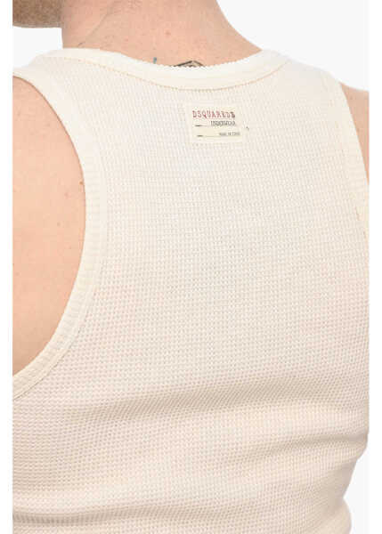 Lenjerie intima DSQUARED2 Cotton Underwear Tank Top With Bow Beige Barbati (BM 18026260) 4
