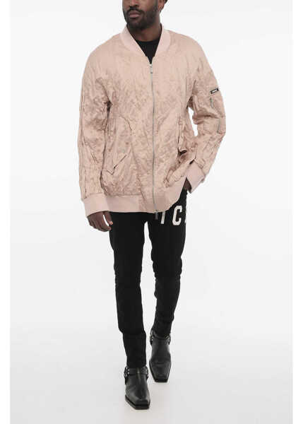 Bomber jacket DSQUARED2 Crumpled Effect Cotton Jacket Pink Barbati (BM 18026542) 4