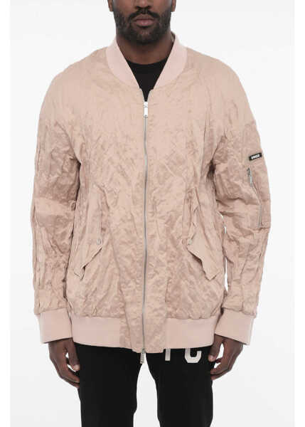 Bomber jacket DSQUARED2 Crumpled Effect Cotton Jacket Pink Barbati (BM 18026542) 1