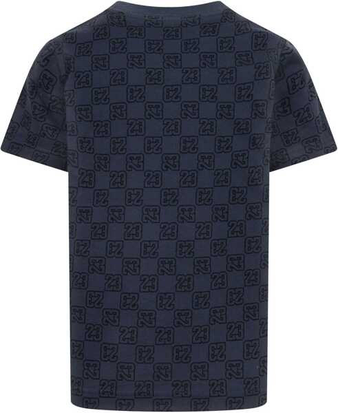 Tricouri Nike Air Jordan Crew-Neck T-Shirt With All-Over Logo Blue Baieti (BM 18026575) 2