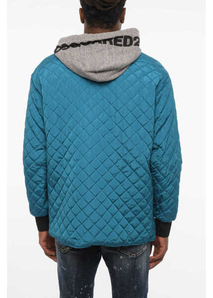 Jachete DSQUARED2 Quilted Jacket With Snap Buttons Green Barbati (BM 18026596) 2