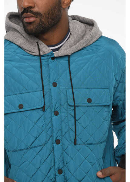 Jachete DSQUARED2 Quilted Jacket With Snap Buttons Green Barbati (BM 18026596) 3