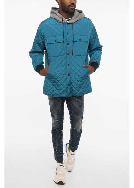 Jachete DSQUARED2 Quilted Jacket With Snap Buttons Green Barbati (BM 18026596) 4