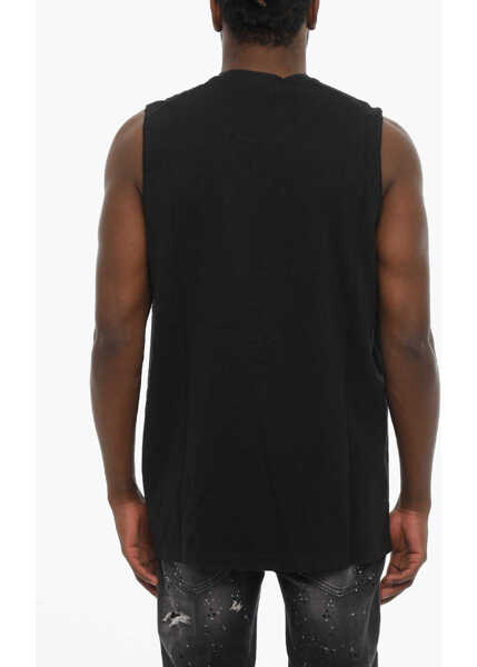 Tricouri DSQUARED2 Plain Crew-Neck T-Shirt With Embossed Logpo Black Barbati (BM 18026602) 2