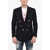 DSQUARED2 Flap Pockets Double Breasted Blazer With Golden Effect Butto Blue