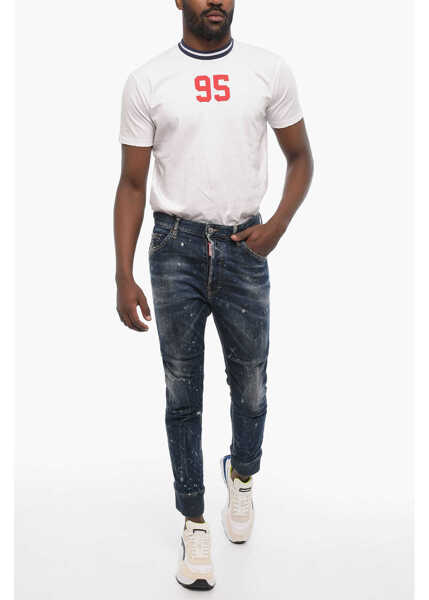 Blugi drepti DSQUARED2 Regular-Fit Acid-Wash Jeans Blue Barbati (BM 18026629) 4