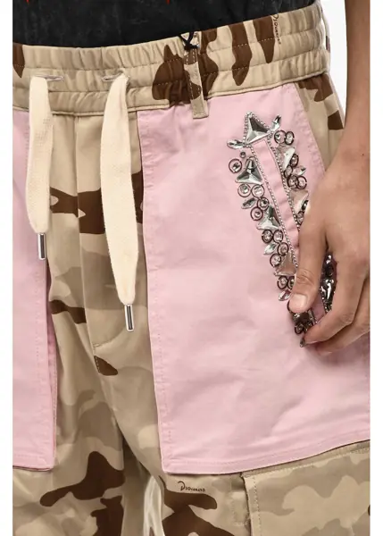 Pantaloni casual DSQUARED2 Camouflage Cargo Pants With Jewels Maxi Pockets Military Green Barbati (BM 18026734) 3