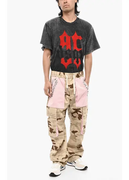 Pantaloni casual DSQUARED2 Camouflage Cargo Pants With Jewels Maxi Pockets Military Green Barbati (BM 18026734) 4