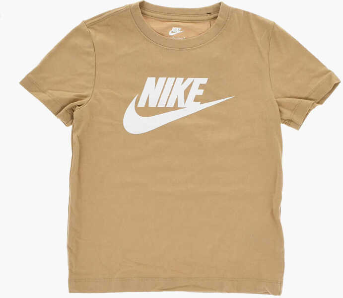 Tricouri Nike Solid Color T-Shirt And Shorts Set With Printed Logo Beige Baieti (BM 18026740) 2
