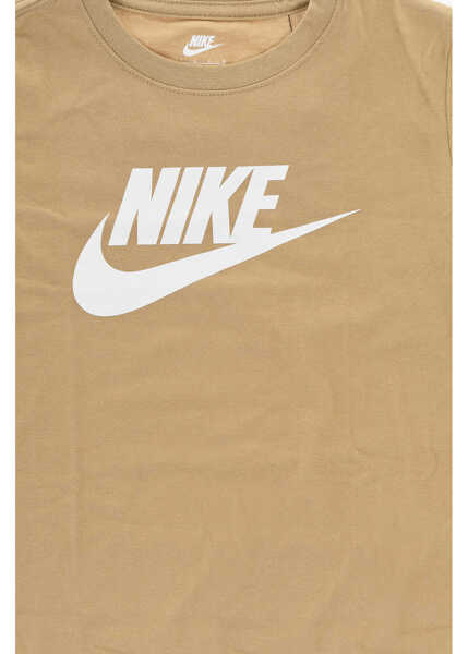 Tricouri Nike Solid Color T-Shirt And Shorts Set With Printed Logo Beige Baieti (BM 18026740) 3