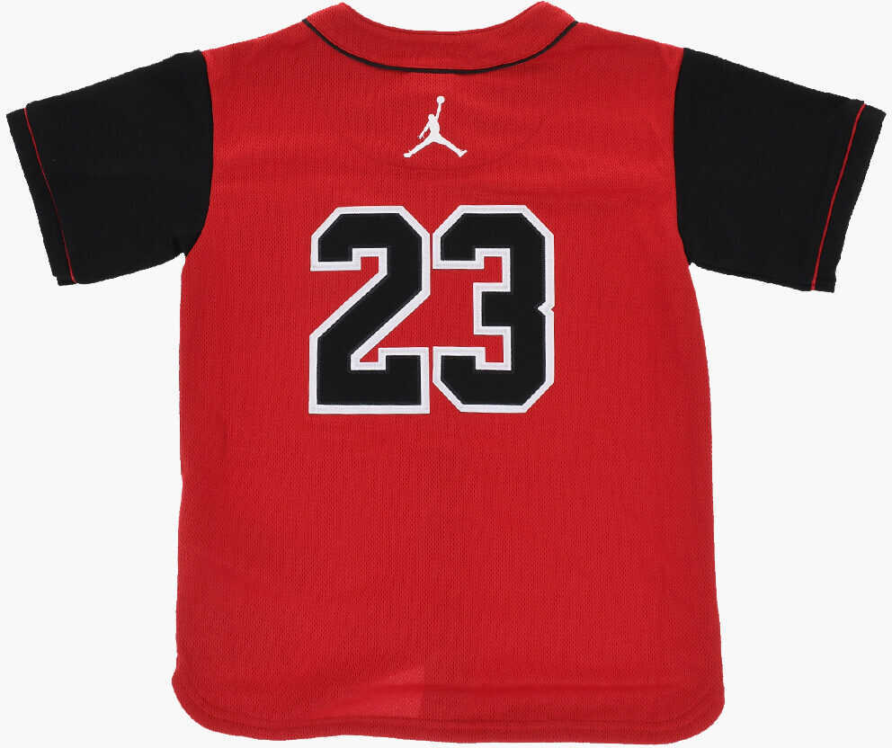 Tricouri Nike Air Jordan Two-Tone Perforated Baseball Crew-Neck T-Shirt Black Baieti (BM 18026755) 3