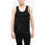 DSQUARED2 Silk Blend Underwear Tank Top With Lace Hem Black