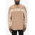 DSQUARED2 Satin Shirt With Contrast Print Beige