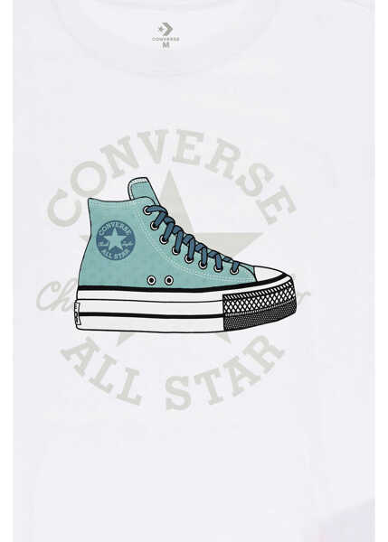 Tricouri Converse All Star Chuck Taylor Front Printed Crew-Neck T-Shirt White Baieti (BM 18026779) 2