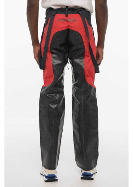 Pantaloni casual DSQUARED2 Coated Cotton Pants With Nylon Details And Suspenders Blue Barbati (BM 18026782) 2