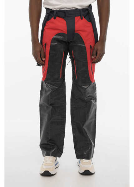 Pantaloni casual DSQUARED2 Coated Cotton Pants With Nylon Details And Suspenders Blue Barbati (BM 18026782) 1