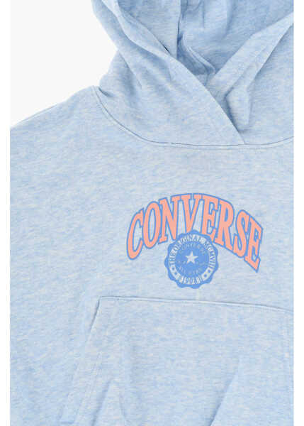Bluze de trening Converse All Star Chuck Taylor Brushed Cotton Hoodie With Printed Log Blue Baieti (BM 18026815) 2