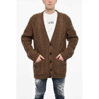 Cardigane Oversized Fit Cable Knit Cardigan With 2 Patch Pockets Barbati