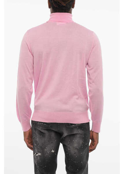 Pulovere DSQUARED2 Turleneck Sweater With Ton On Ton Monogram Pink Barbati (BM 18026836) 2