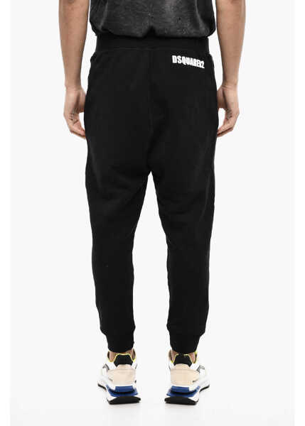 Pantaloni de trening DSQUARED2 2 Pockets Fleeced Cotton Joggers Black Barbati (BM 18026839) 2