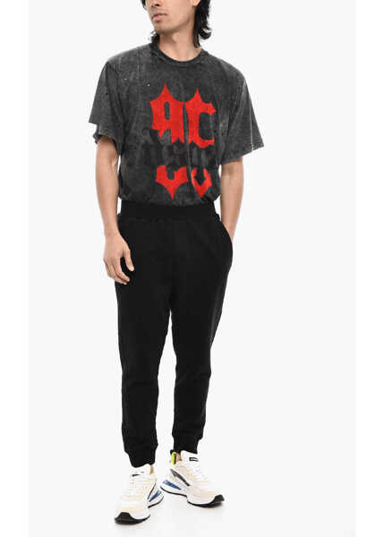 Pantaloni de trening DSQUARED2 2 Pockets Fleeced Cotton Joggers Black Barbati (BM 18026839) 4