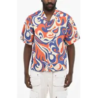 Camasi casual Short Sleeve Tricolor Printed Shirt Barbati