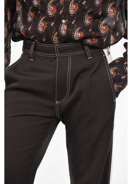 Pantaloni casual DSQUARED2 Cotton Twill Two-Tone Pants White Barbati (BM 18027121) 3