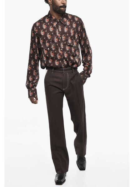 Pantaloni casual DSQUARED2 Cotton Twill Two-Tone Pants White Barbati (BM 18027121) 4