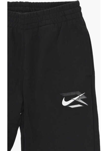 Pantaloni de trening Nike 3 Brand Solid Color Joggers With Contrasting Logo Black Baieti (BM 18027127) 2