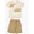 Nike Set Crewneck T-Shirt And Cargo Shorts With Elastic Waist Beige