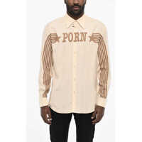 Camasi casual Satin Shirt With Contrast Print Barbati