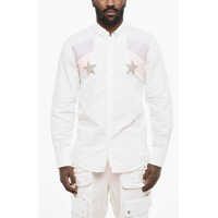 Camasi casual Button Down Cotton Shirt With Rhinestone Stars Barbati