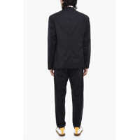 Costume pentru Barbati - Costume DSQUARED2 Virgin Wool Turn Up Cuff 2-Button Suit Blue Barbati (BM 18027208) - B-mall.ro