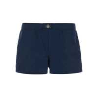 Sorturi de baie Blue Swim Shorts With Elastic Waist And Medusa Plaque On The Front In Tech Fabric Man Barbati