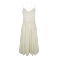 Rochii White Dress With V Neck And All-Over Lace Embroidery In Cotton Woman Femei