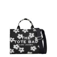 Genti de mana 'The Medium Tote' Black Handbag With Logo Lettering On The Front And All-Over Floral Print In Cotton Woman Femei