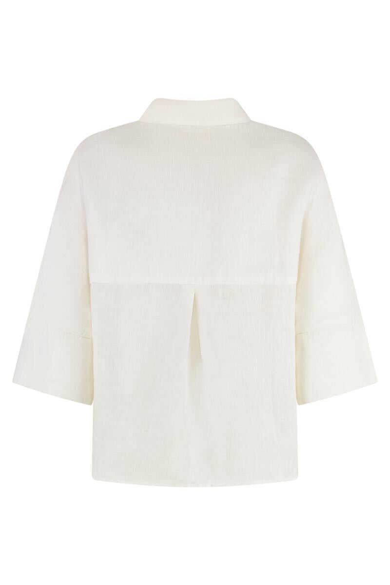 Camasi 120 LINO 120 Lino Linen Shirt Green Femei (BM 18028740) 2