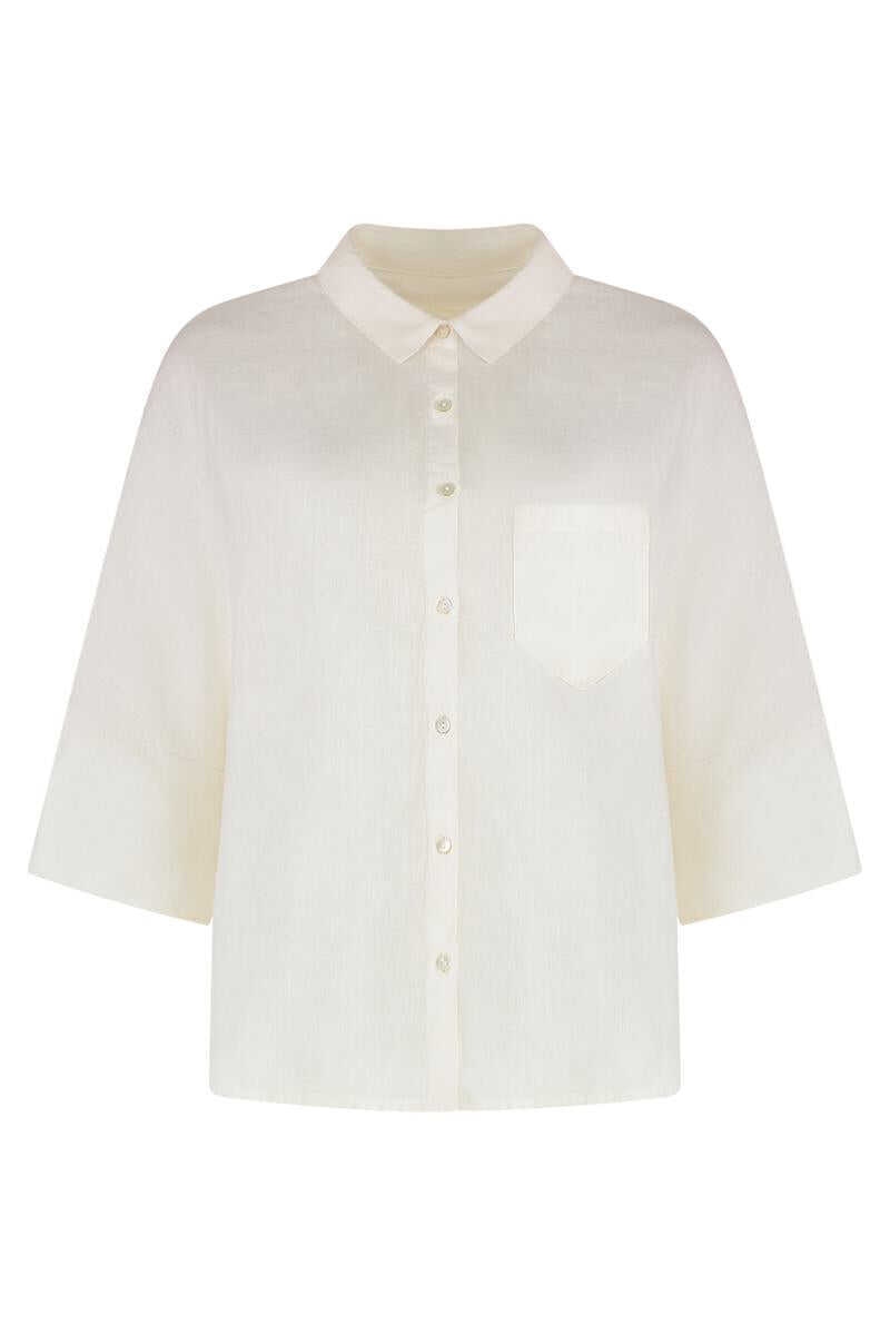 Camasi 120 LINO 120 Lino Linen Shirt Green Femei (BM 18028740) 1