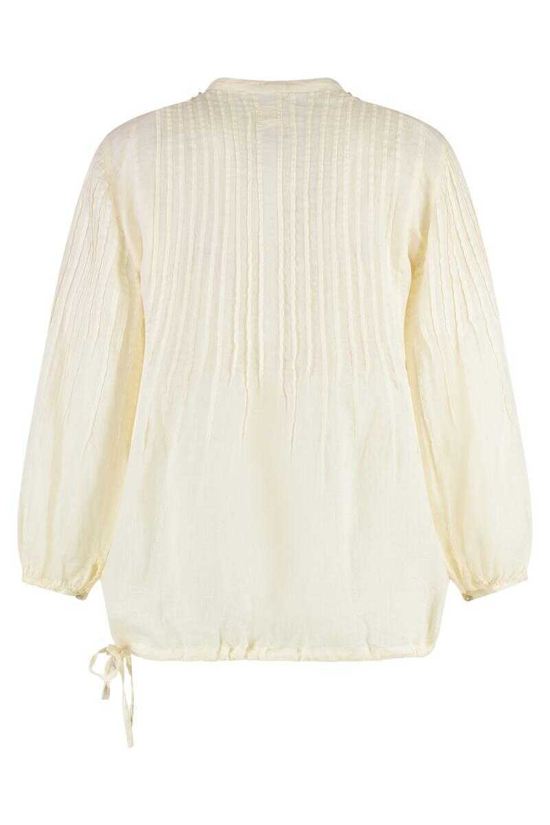 Bluze 120 LINO 120 Lino Linen Blouse Beige Femei (BM 18028749) 2
