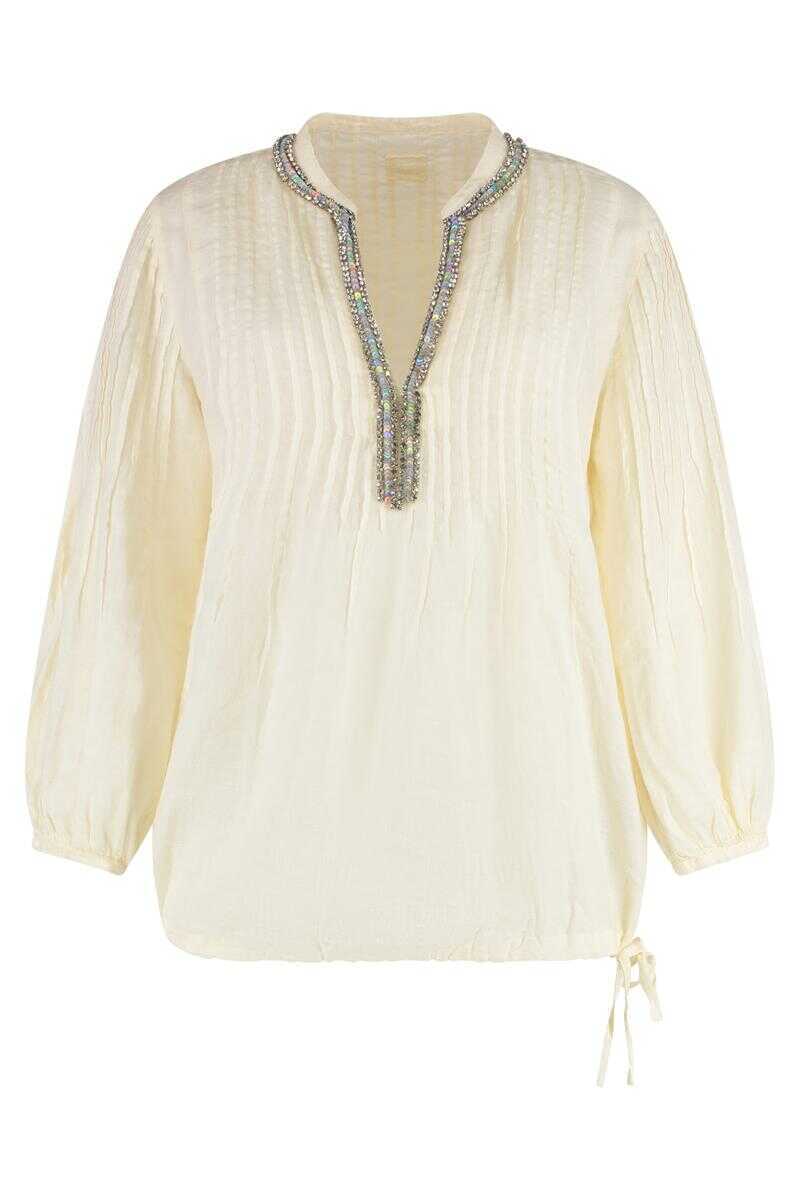 Bluze 120 LINO 120 Lino Linen Blouse Beige Femei (BM 18028749) 1