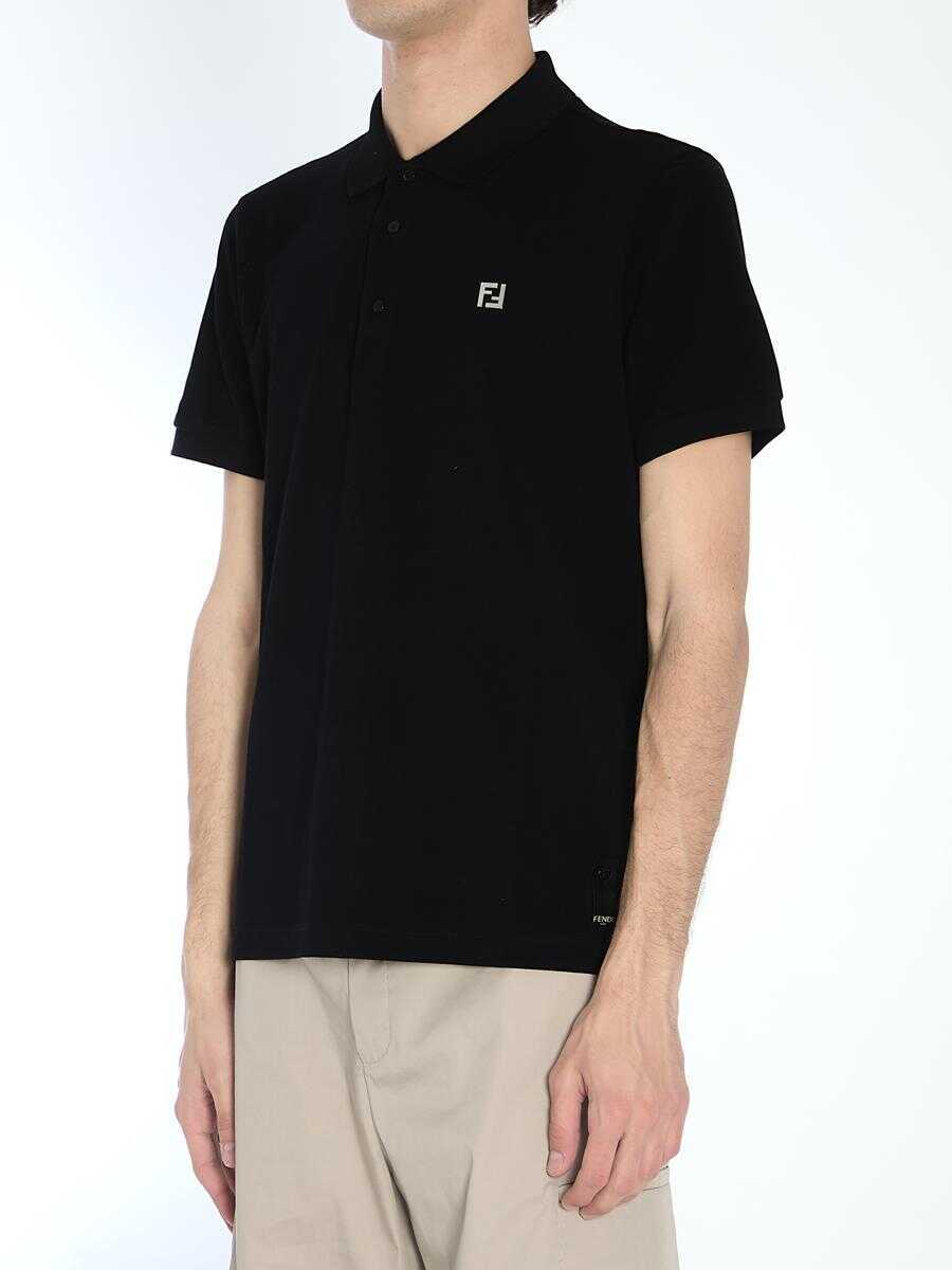 Tricouri Polo Fendi Ff Polo Shirt Black Barbati (BM 18028806) 2