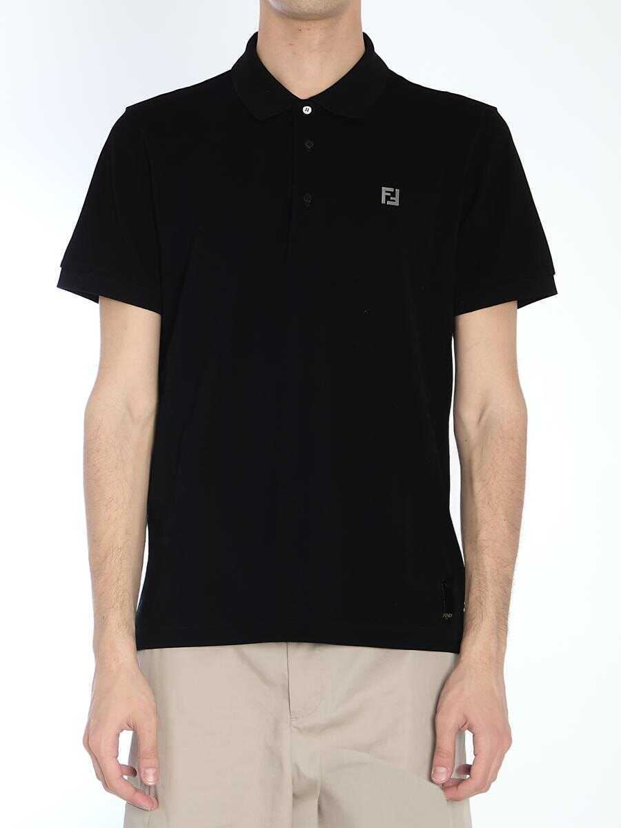Tricouri Polo Fendi Ff Polo Shirt Black Barbati (BM 18028806) 1