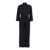 PLAIN Black Long Dress With Classic Collar And Front Button Closure In Fabric Woman Black