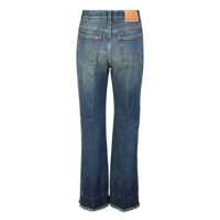 Blugi Stella McCartney Dama - Blugi Stella McCartney Stella McCartney Flared Crop Denim Jeans BLUE Femei (BM 18029724) - B-mall.ro