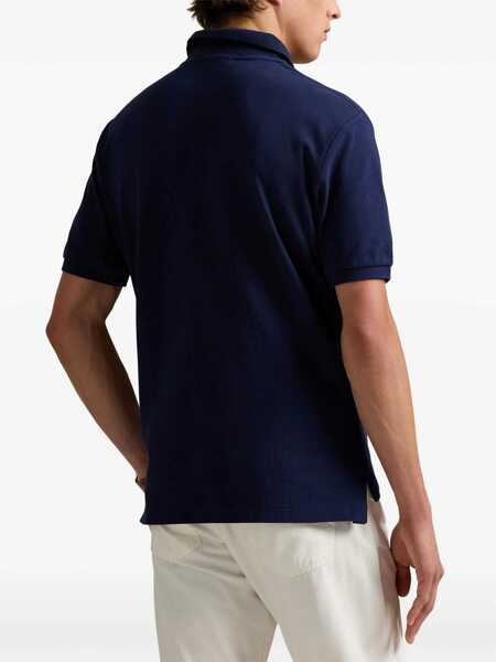 Tricouri Polo Ralph Lauren Classic Fit Blue Polo With Classic Collar And Maxi Pony Logo On The Front In Cotton Mesh Man BLUE Barbati (BM 18029979) 4