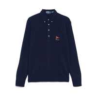 Tricouri Polo Blue Polo With Classic Collar And Embroidered Logo On The Front In Cotton Mesh Man Barbati