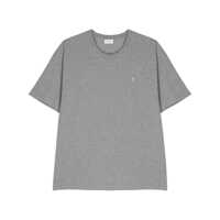 Tricouri Saint Laurent Logo Cotton T-Shirt Barbati