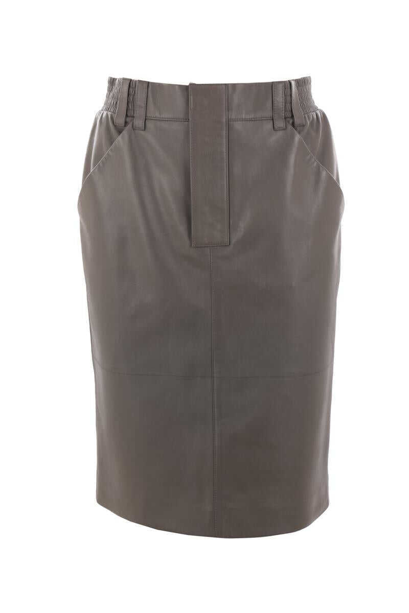 Fuste Saint Laurent Saint Laurent  Skirts GRIS MACADAM Femei (BM 18030111) 2